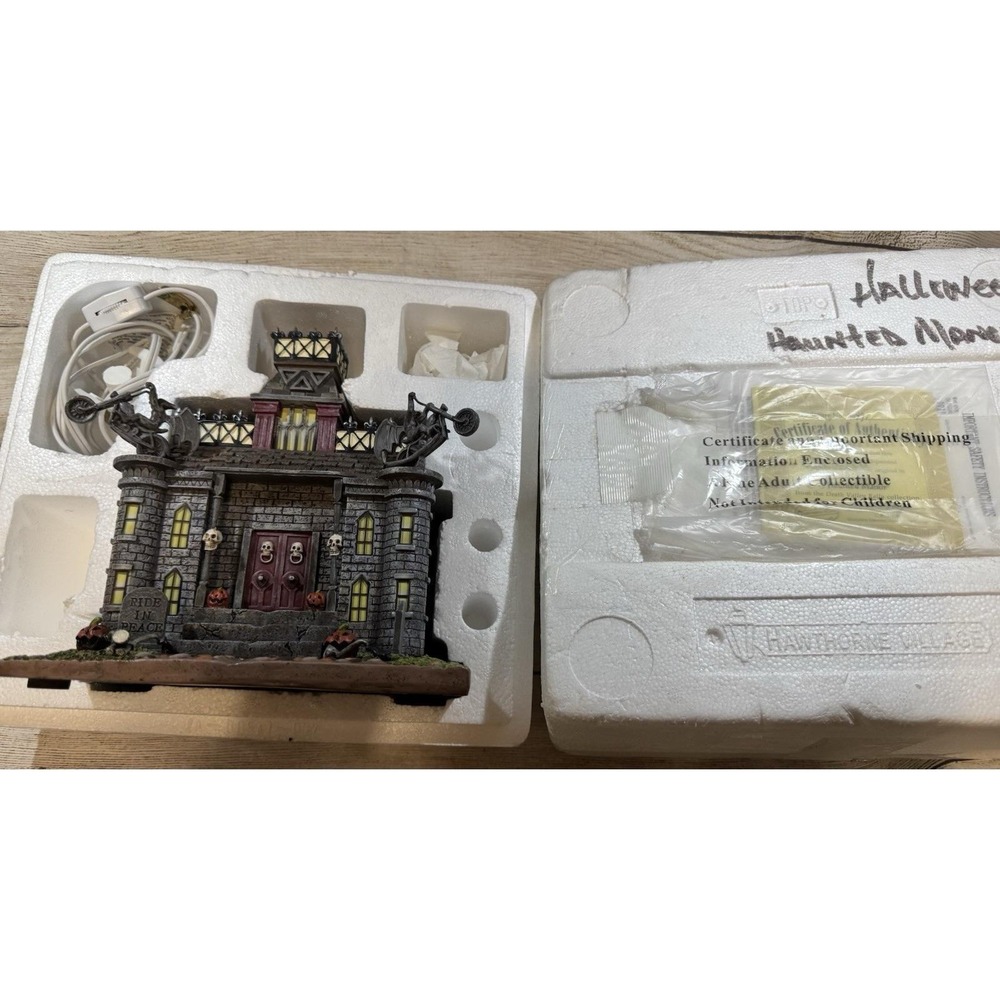 Hawthorne Village Lighted Haunted Manor Death Valley Rally Bikers with COA